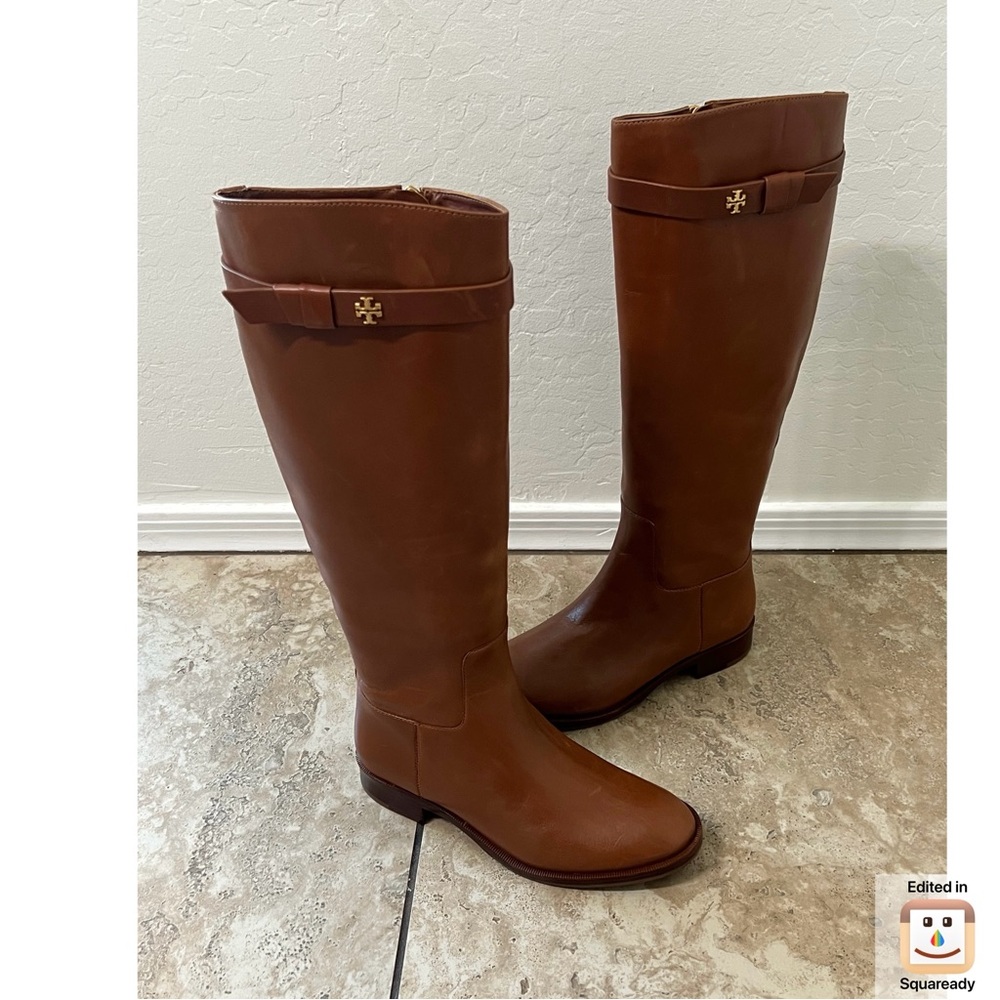 +Tory Burch Everly Strap Riding Boots  Sz 5.5 W